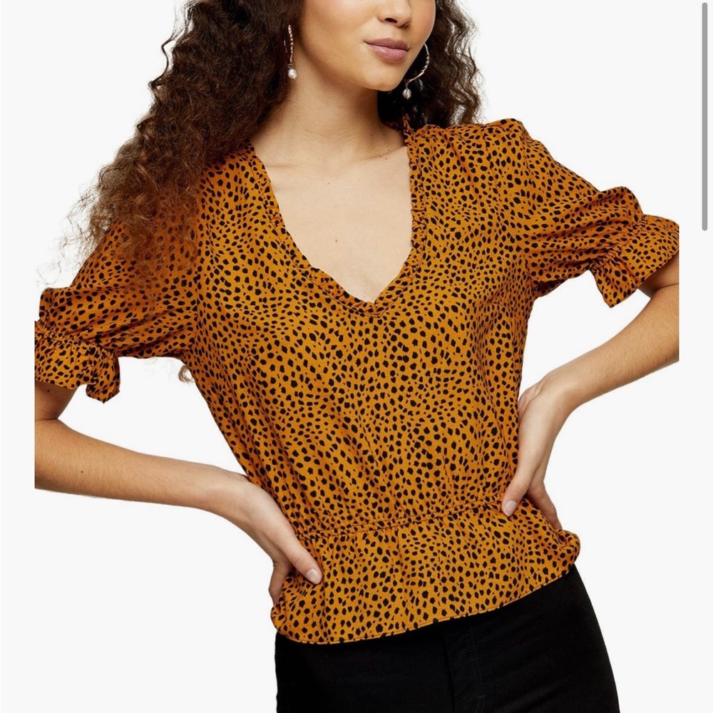 Topshop Morgan Ruffle Trim Peplum Top